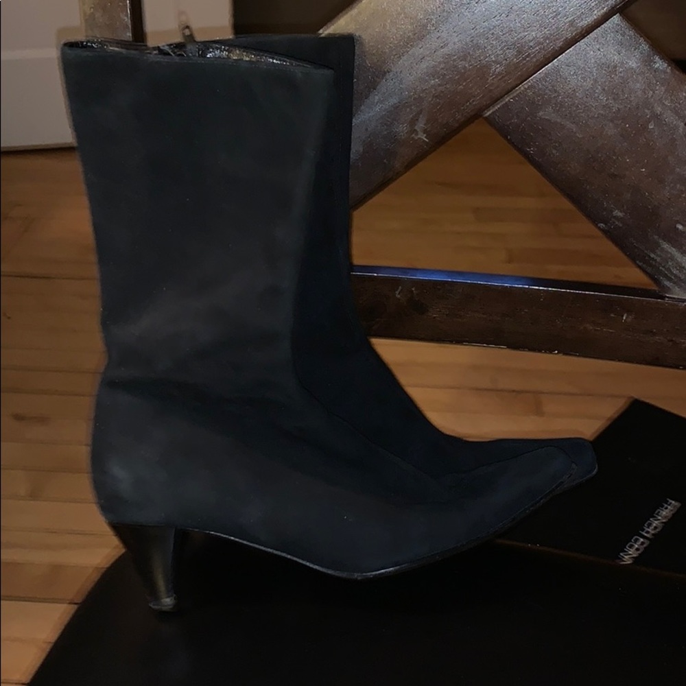 Black suede boots